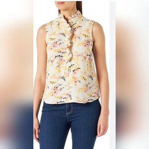 NWT Part Two Linen Poula Top in Peony Leaf Bouquet